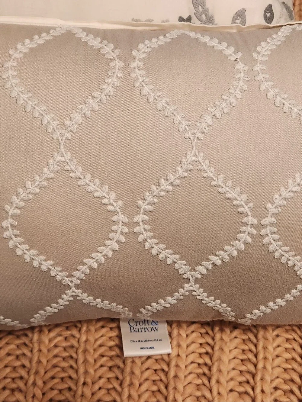 Decorative Throw Pillow Set in Beige and White - Croft & Barrow